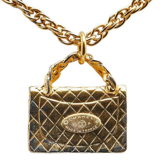 CHANEL Coco Mark Matelasse Bag Motif Necklace Gold Plated - Picture 5 of 7